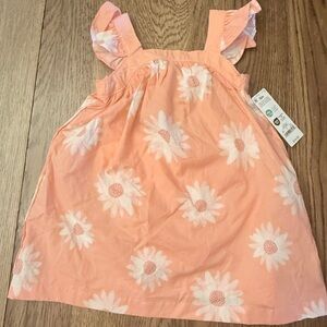 NWTCarter's Peach Floral Daisy Kids Dress & Diaper Cover Outfit Sz 12 month BI
